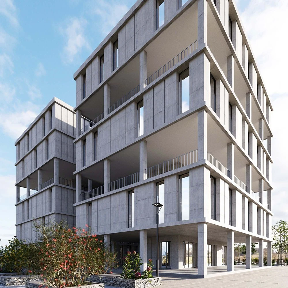 Modern Commercial Building Exterior 3D Scene (6)