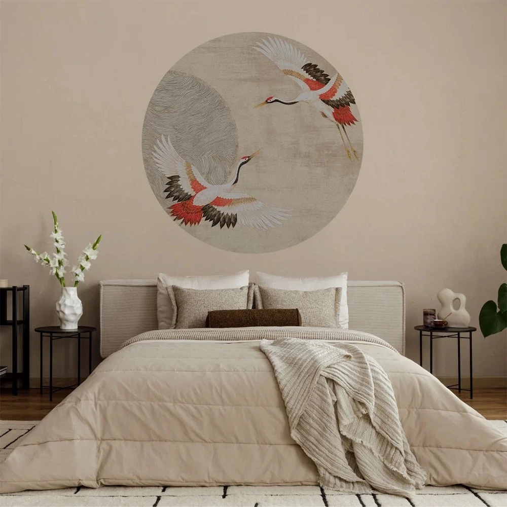 Carta da parati Wall Art Modern Tsuru circle (2)