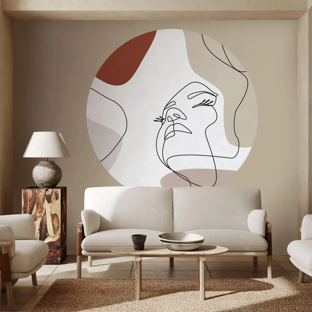 Wallpaper Layla Taupe circle (2)