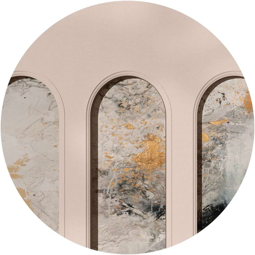 Wallpaper Libra Beige Fog circle