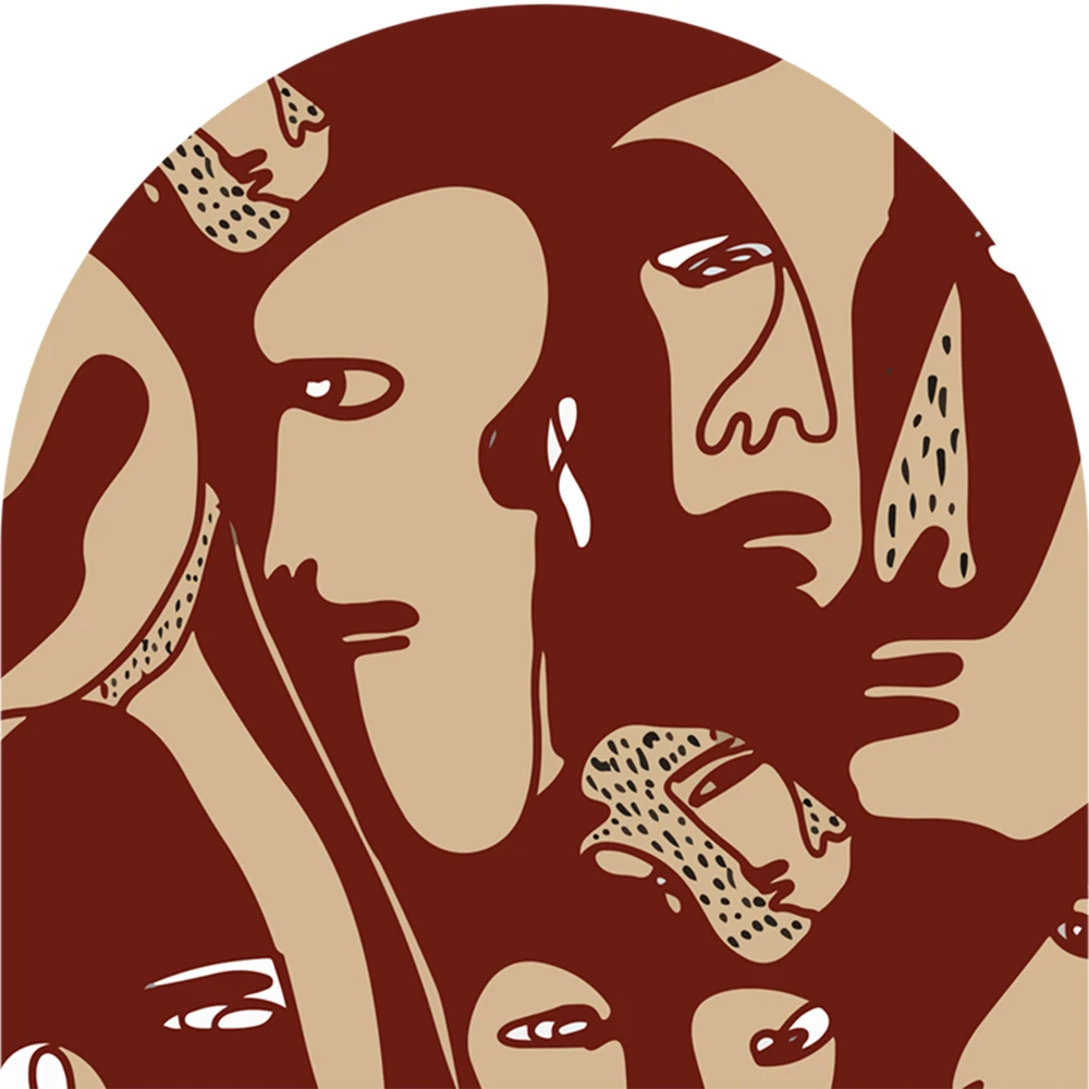 Wallpaper Faces Burgundy arc