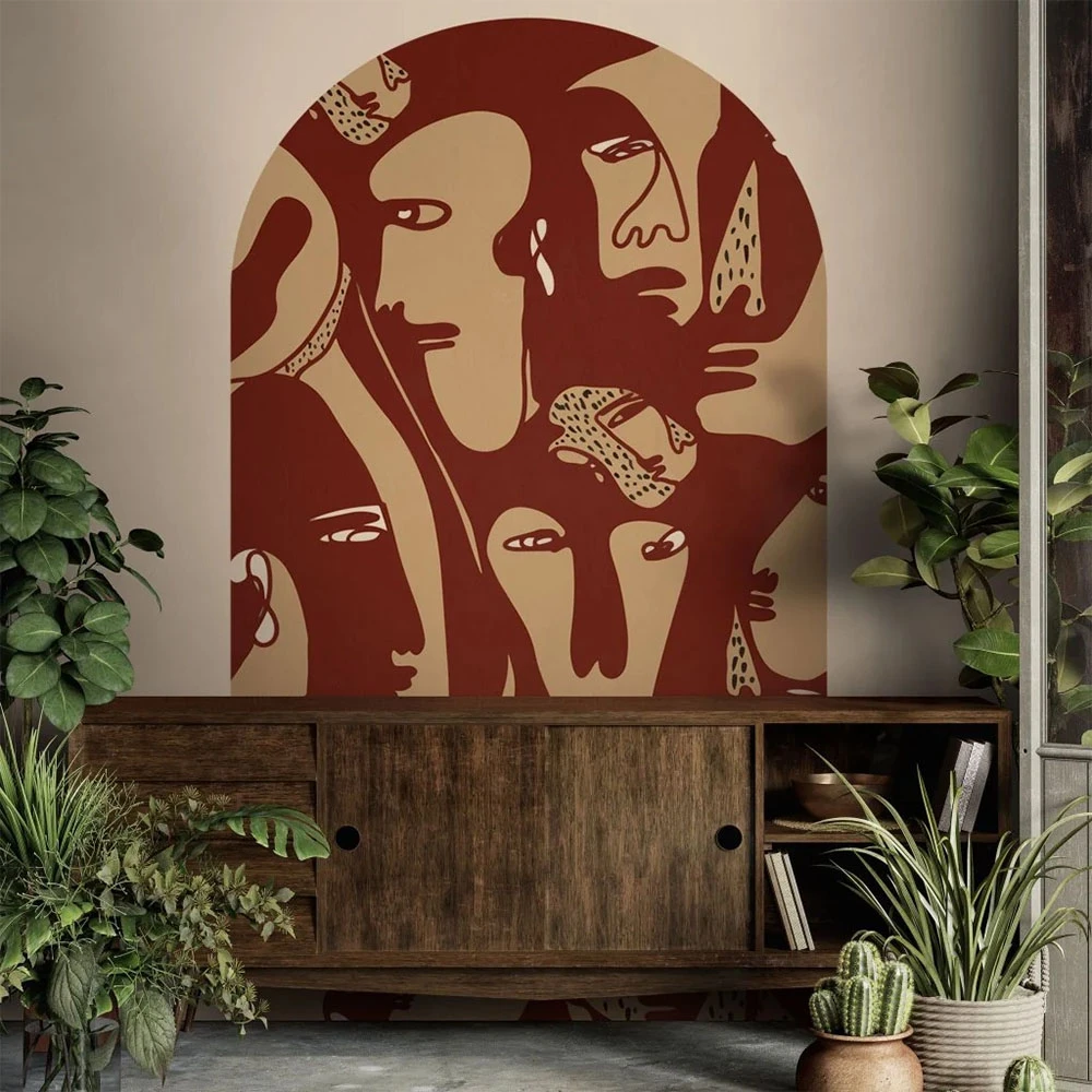 Wallpaper Faces Burgundy arc (2)