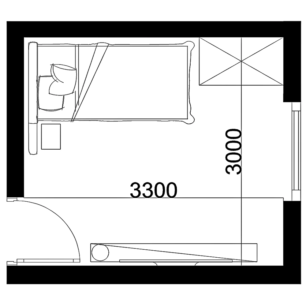 Modernes minimalistisches Schlafzimmer-Interieur 3D-Szene (7)