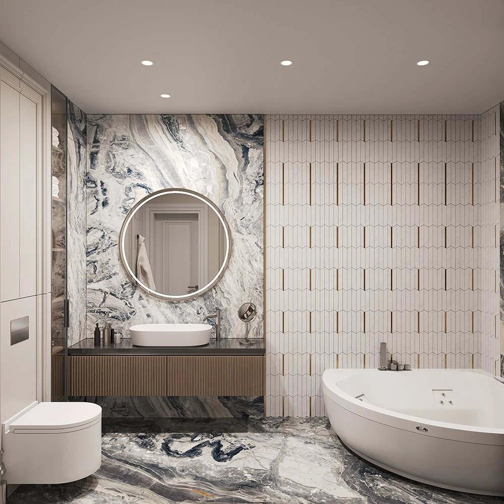 Luxurious Neoclassic Bathroom 3D Scene