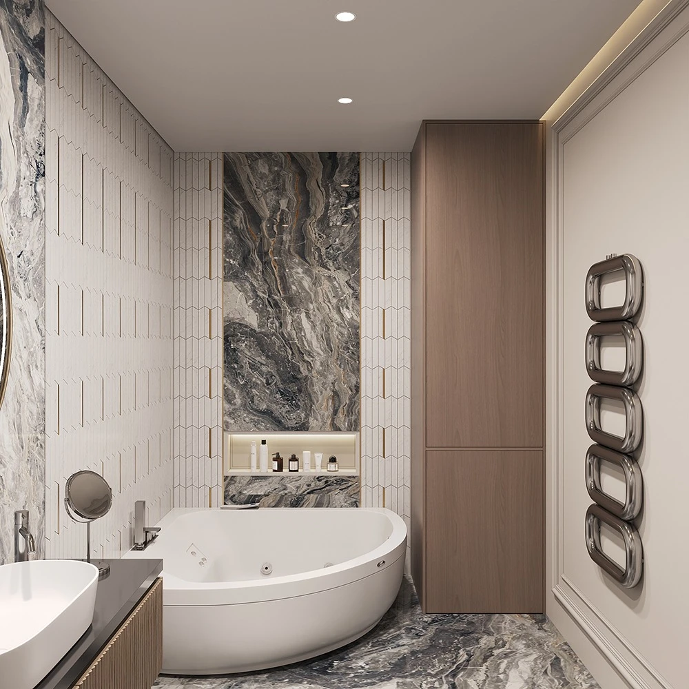 Luxurious Neoclassic Bathroom 3D Scene (4)