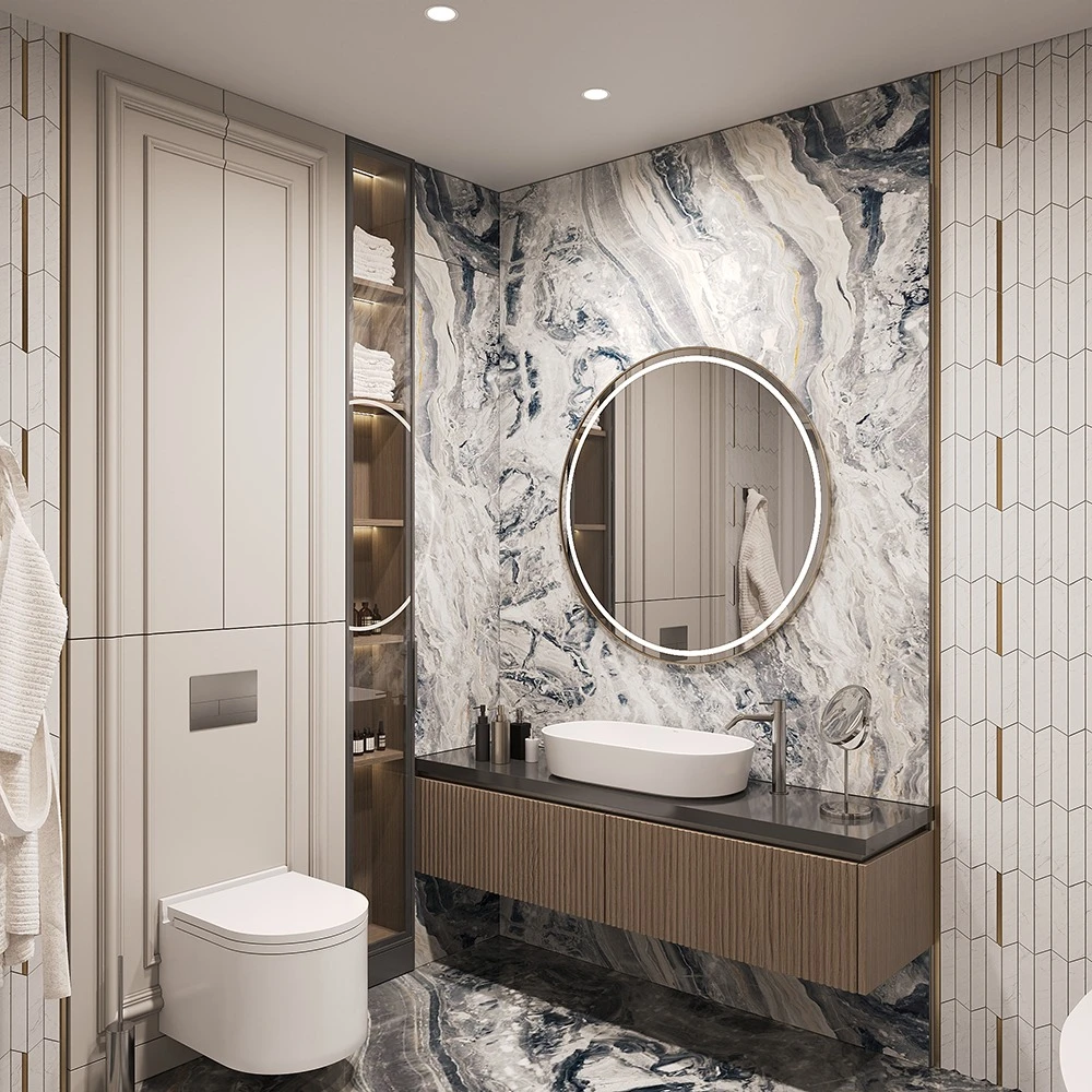 Luxurious Neoclassic Bathroom 3D Scene (5)