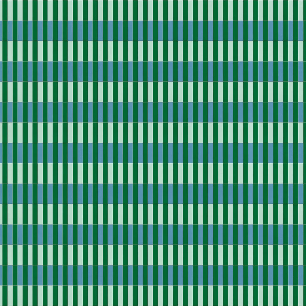 Wallpaper BRICK ART OCEAN GREEN