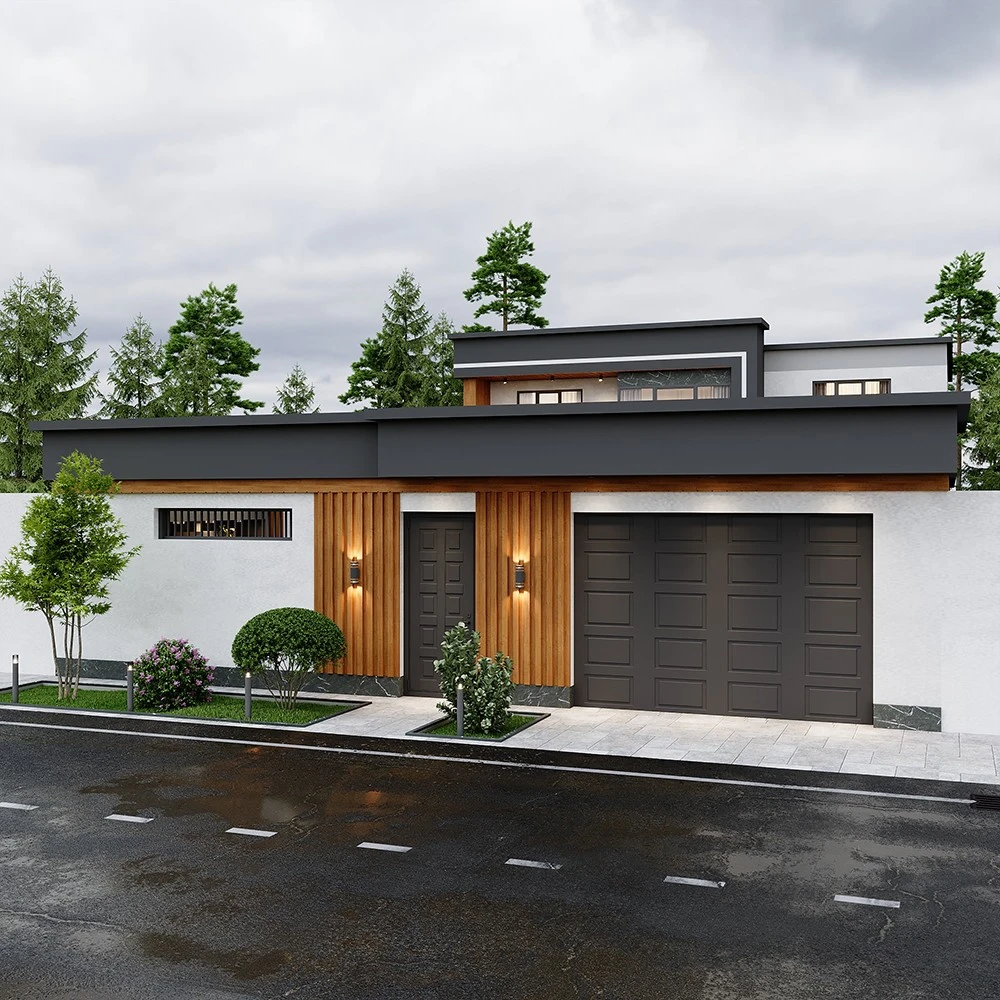 Modern Private House Exterior 3D Scene for Visualization (5)