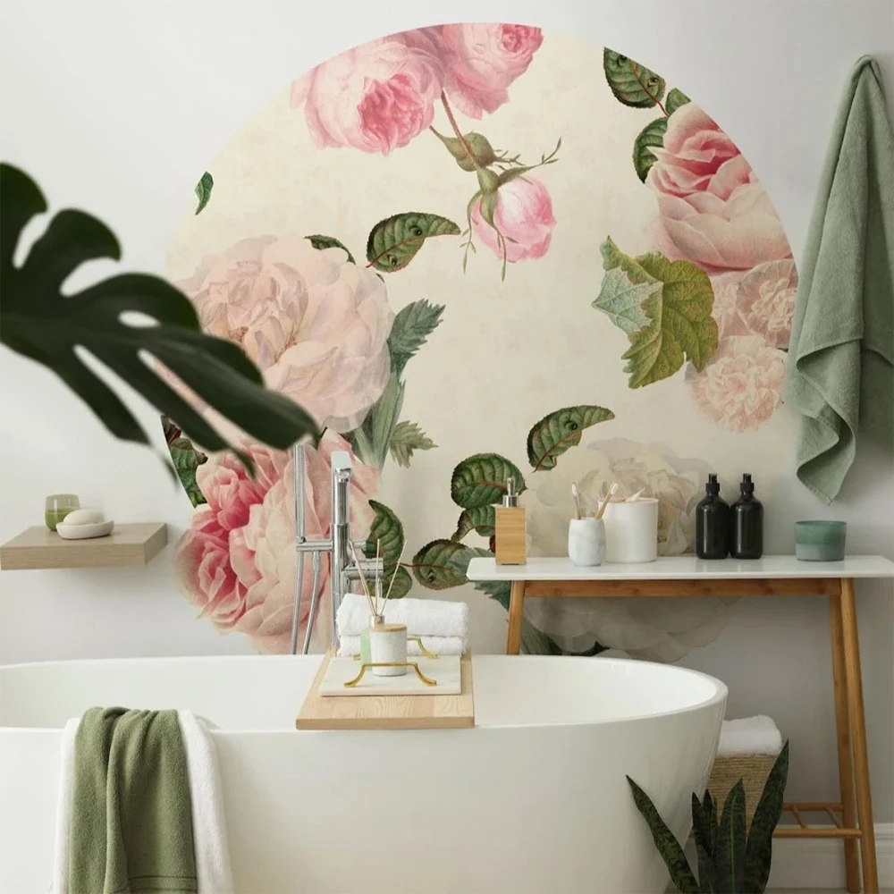 Wallpaper Roses Cream circle (2)
