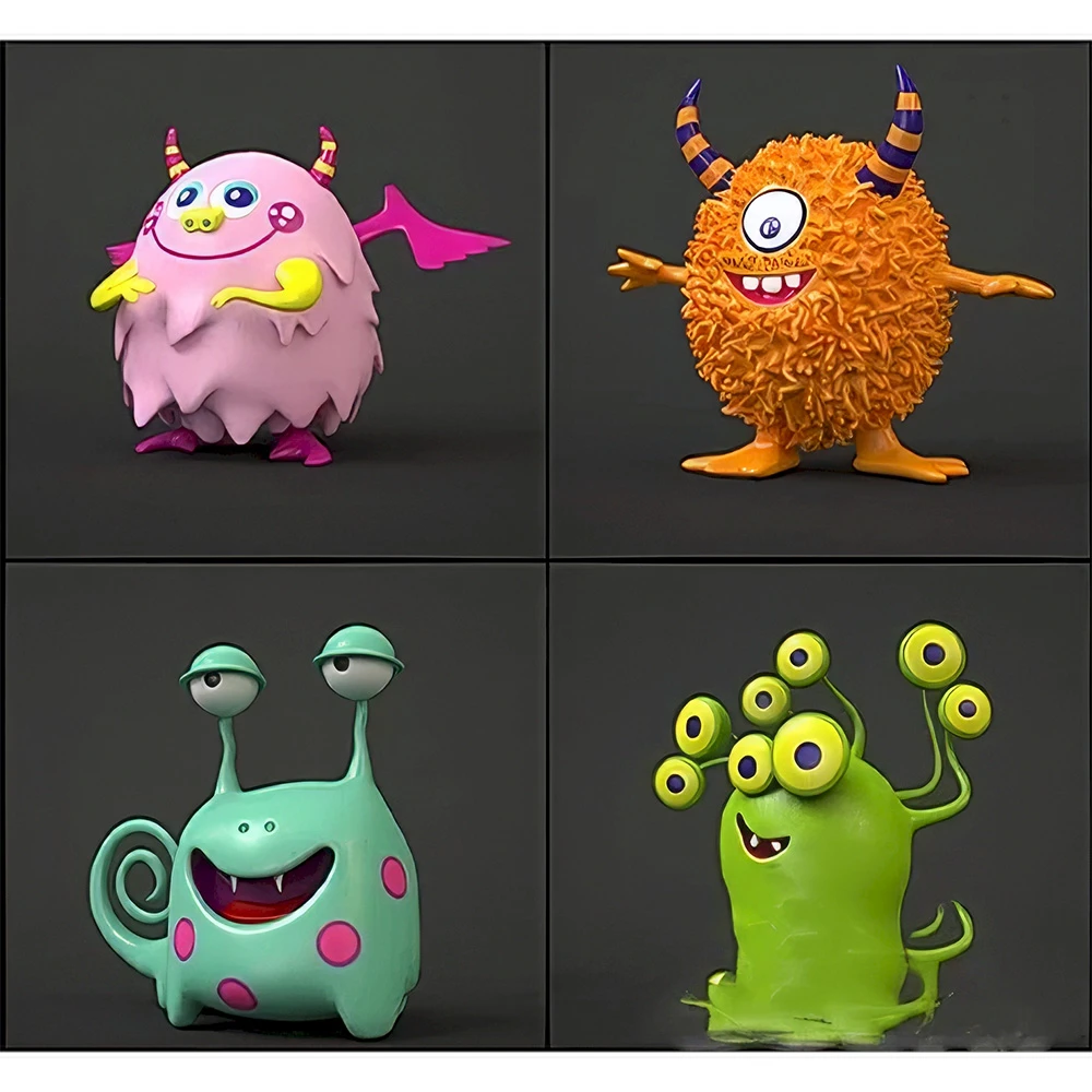 Set de Monstruos de Juguete de Dibujos Animados Coloridos