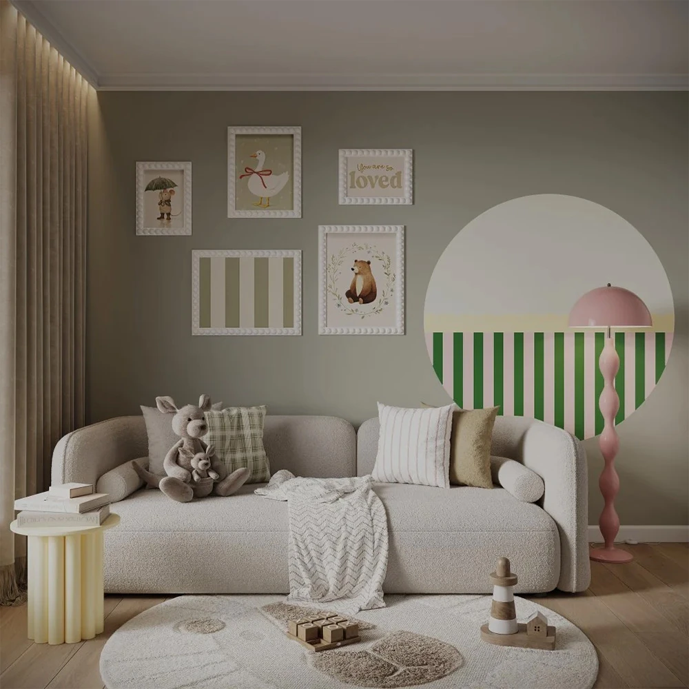Wall Art 条纹橡胶圆圈壁纸 (2)