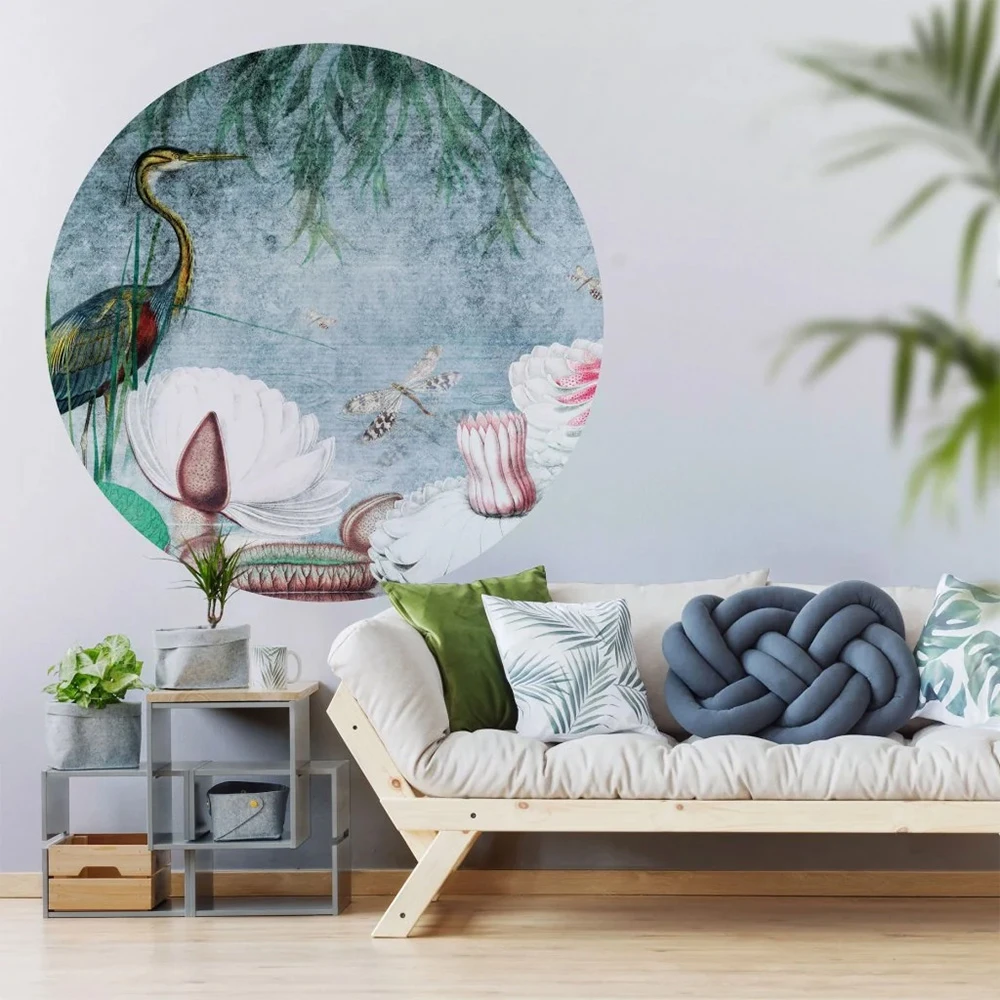 Carta da parati circolare Wall Art Water Lily circle (2)