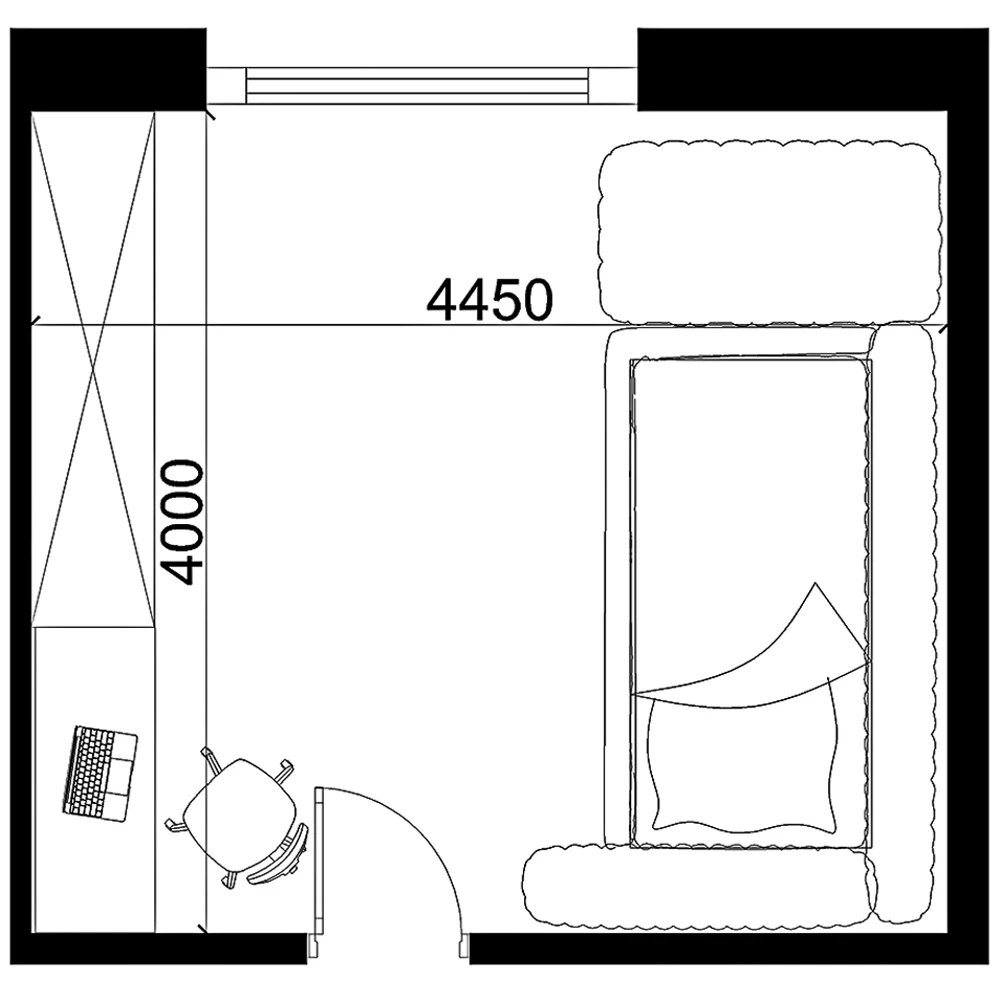 Japandi Residential Bedroom Interior 3D Scene (7)