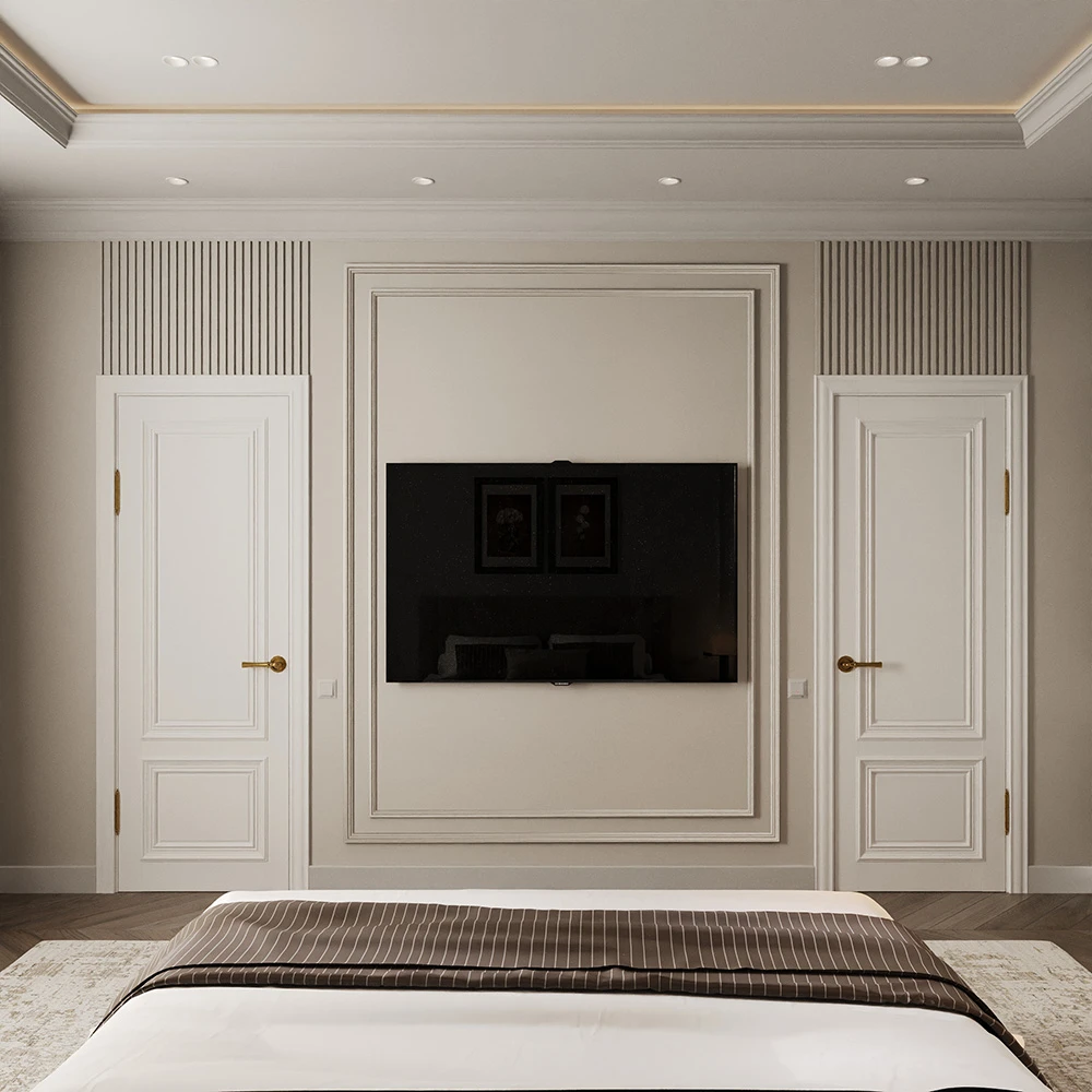 Neoclassic Elegant Bedroom Interior 3D Scene (4)