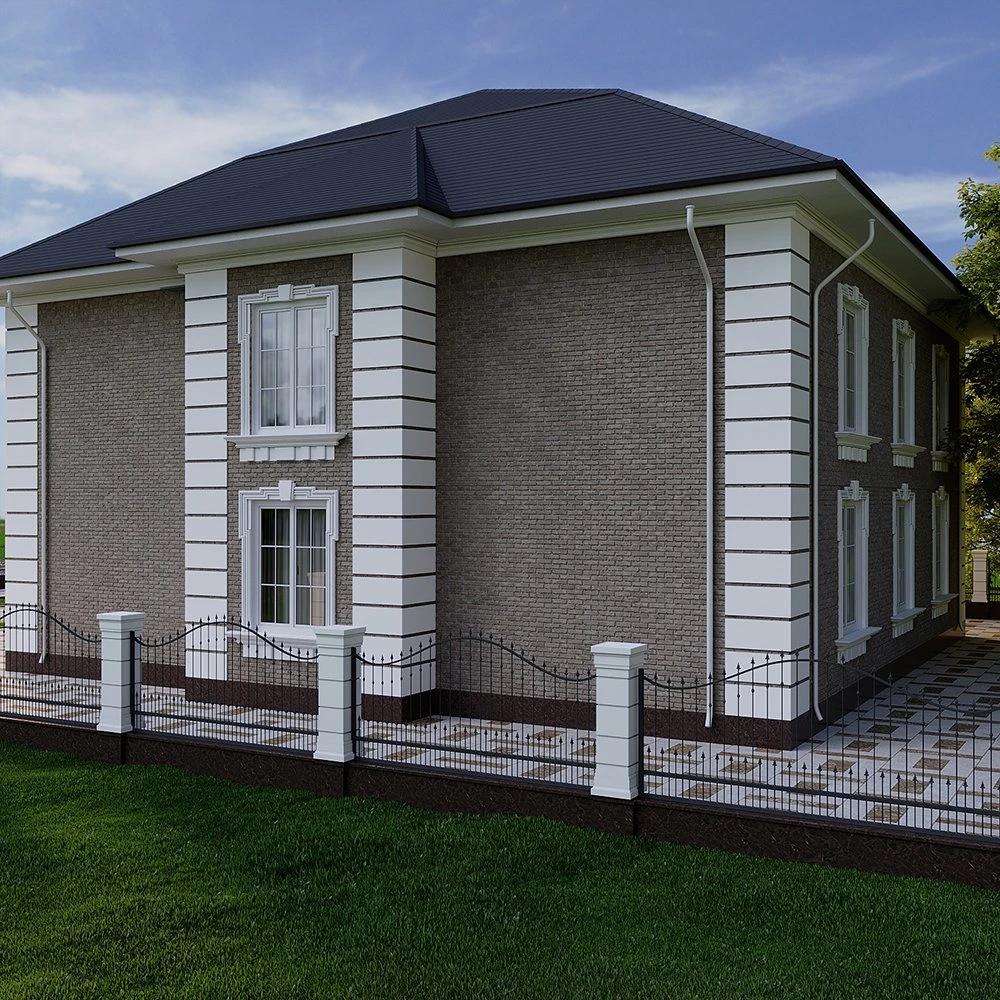 Classic Residential House Exterior 3D Scene (6)