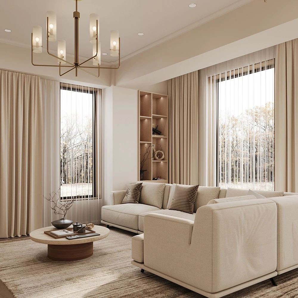 Modern Living and Dining Room Interior 3D Scene (10)