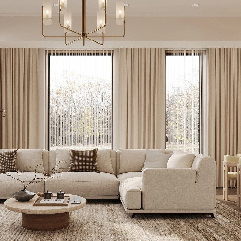 Modern Living and Dining Room Interior 3D Scene (5)
