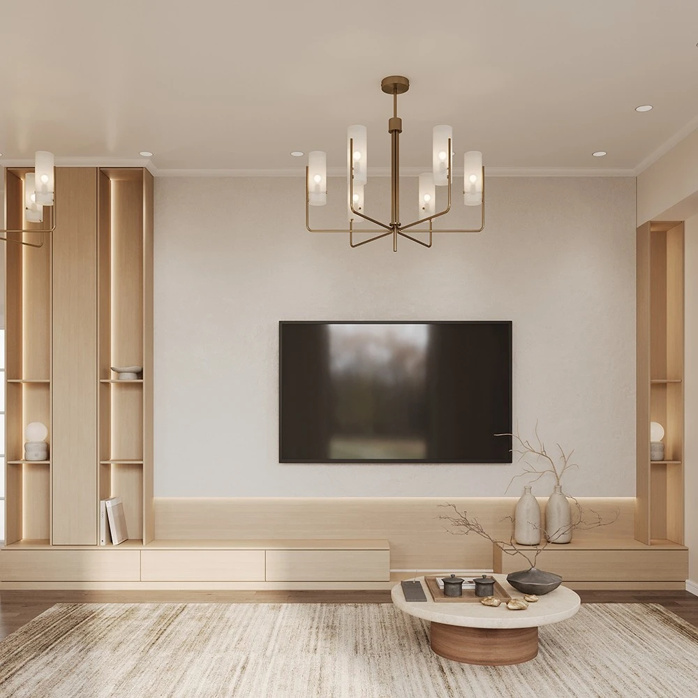 Modern Living and Dining Room Interior 3D Scene (6)