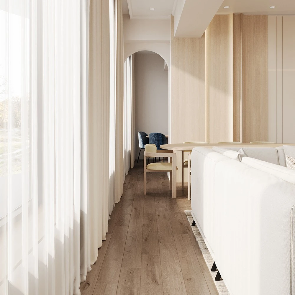 Modern Living and Dining Room Interior 3D Scene (9)