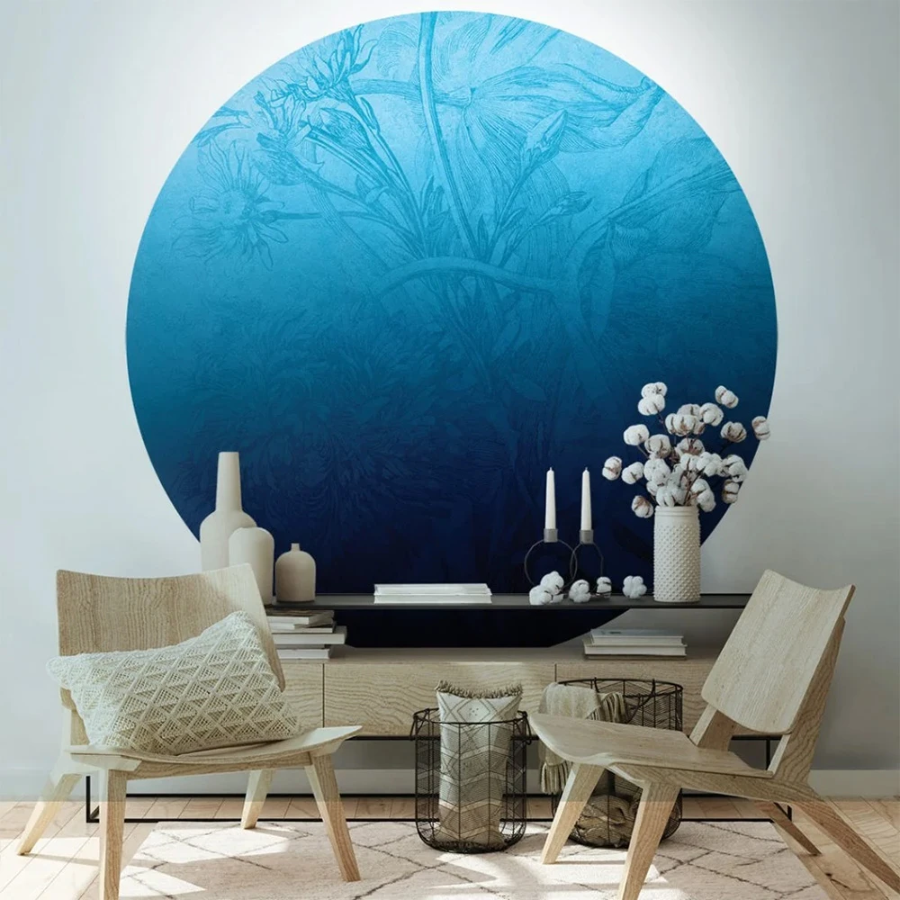 Wallpaper Blue Ombre Flower circle (2)