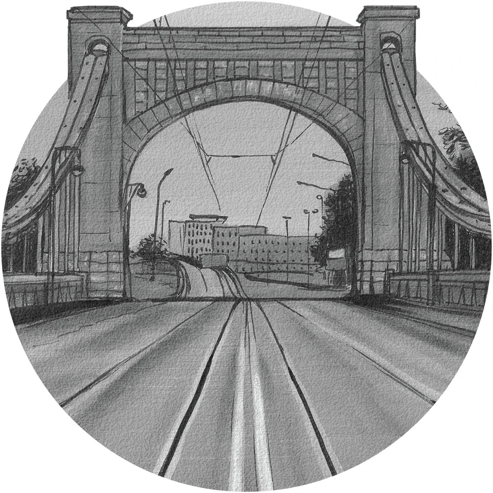 Wallpaper Bridge B&W circle