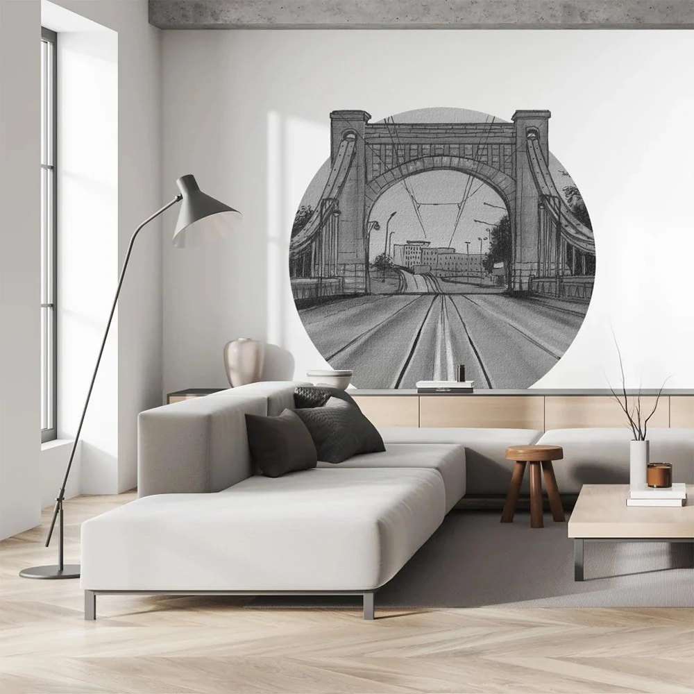 Wallpaper Bridge B&W circle (2)