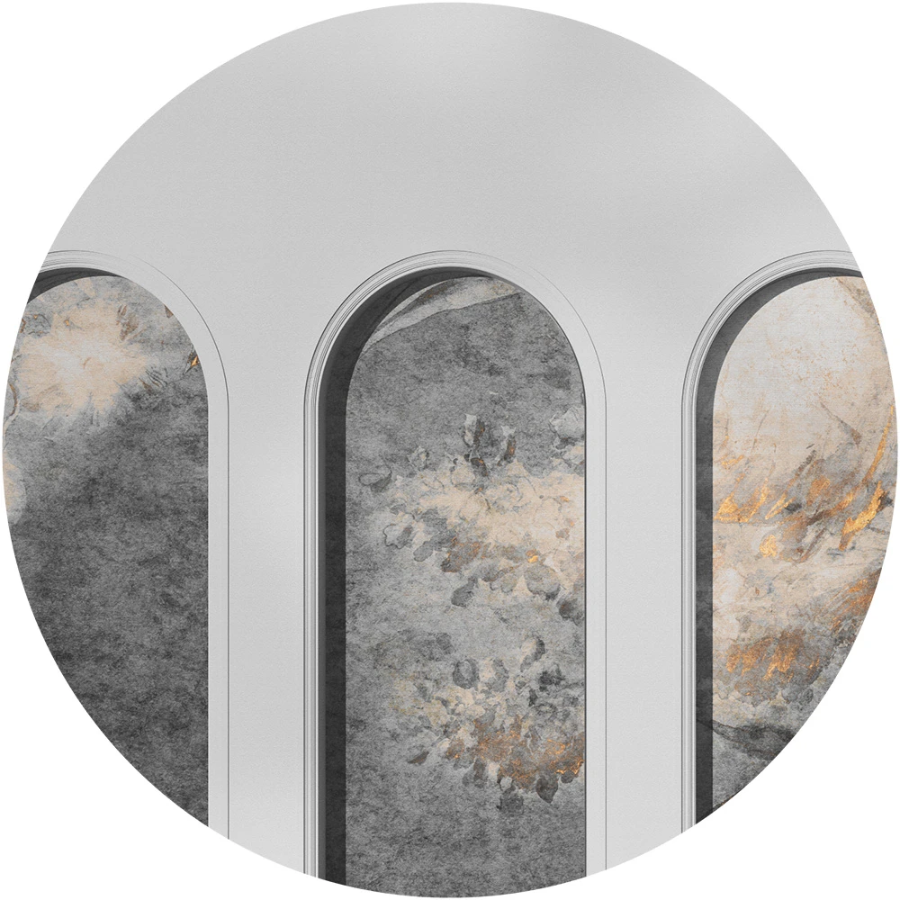 Tapete Wall Art Libra Hellgrau Harmony Ash circle