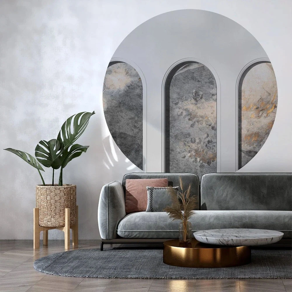 Tapete Wall Art Libra Hellgrau Harmony Ash circle (2)