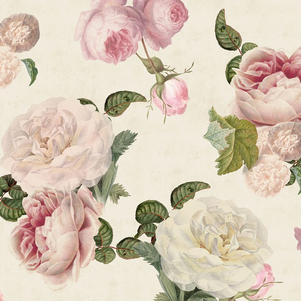 Tapete Wall Art Rosen Creme