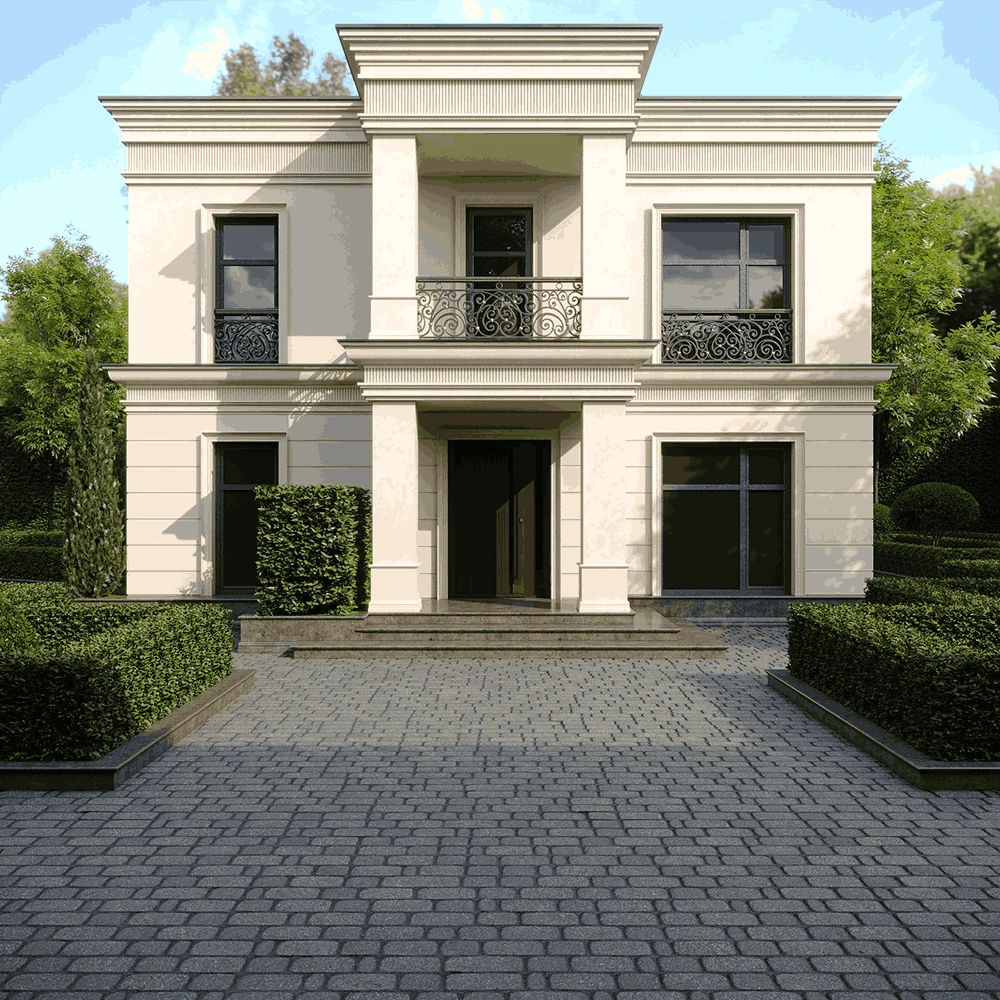 Neoclassic Private House Exterior 3D Scene (2)