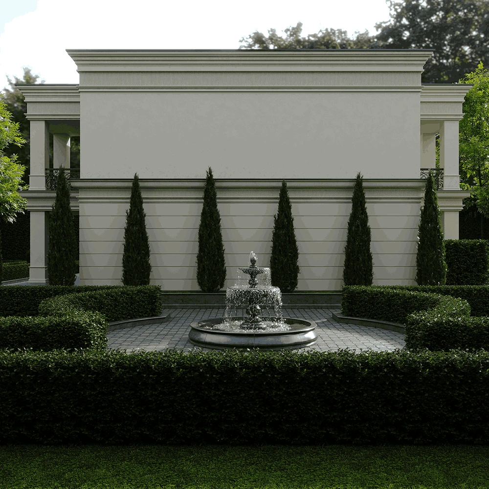 Neoclassic Private House Exterior 3D Scene (4)