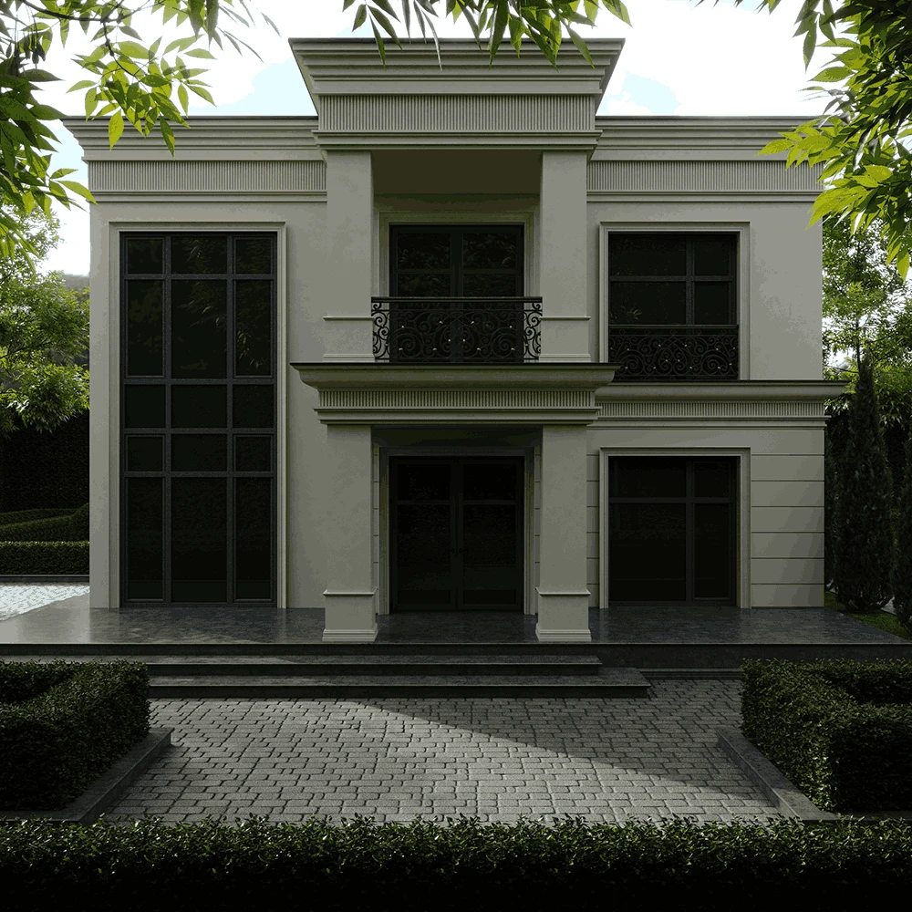 Neoclassic Private House Exterior 3D Scene (5)
