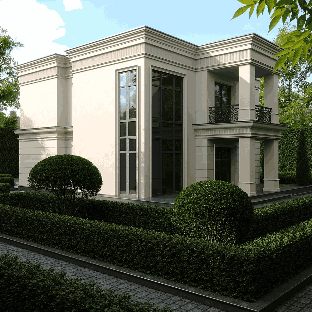 Neoclassic Private House Exterior 3D Scene (6)