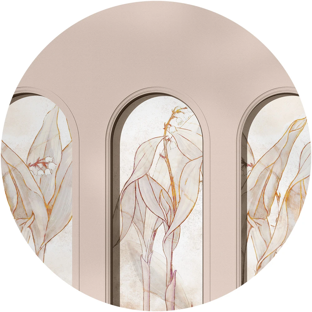 Wallpaper Wall Art Libra Beige Lirio circle