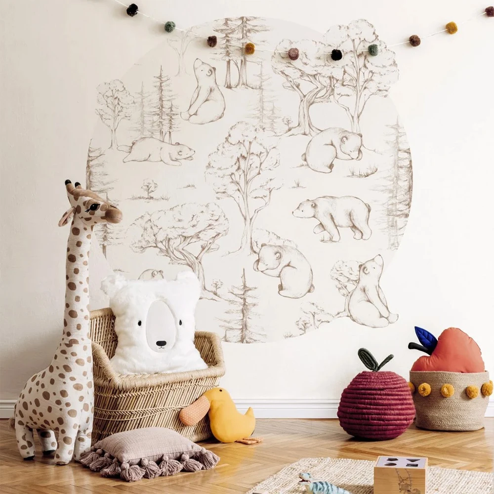 Wallpaper Wall Art Orso circle (2)