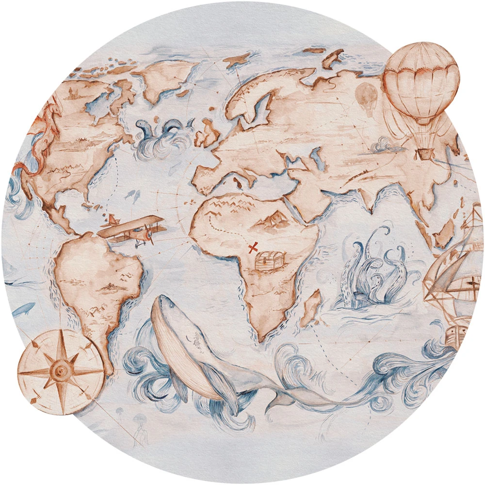 Обои Wall Art Whale Tale circle