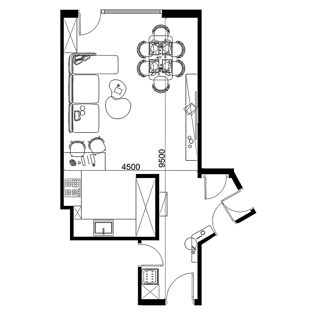 Modern Residential Studio Interior 3D Scene (16)