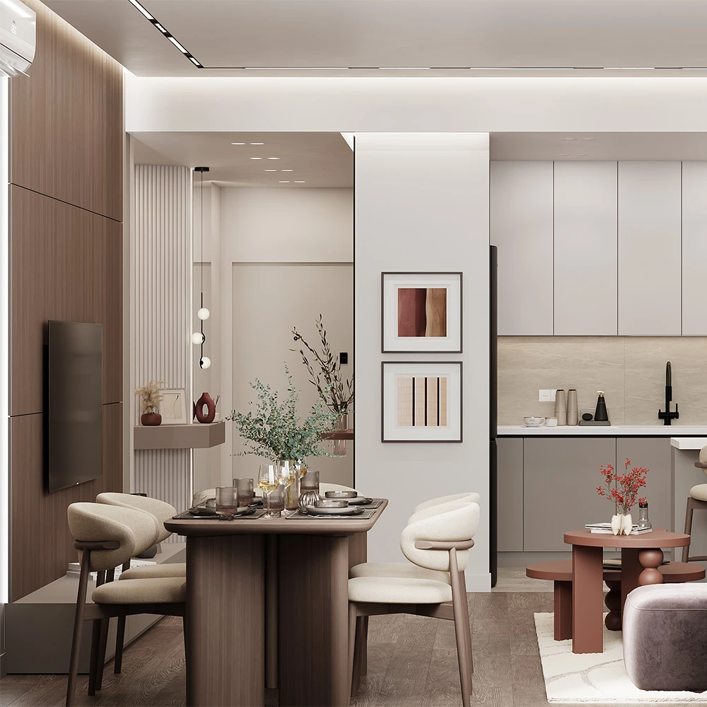 Modern Residential Studio Interior 3D Scene (6)