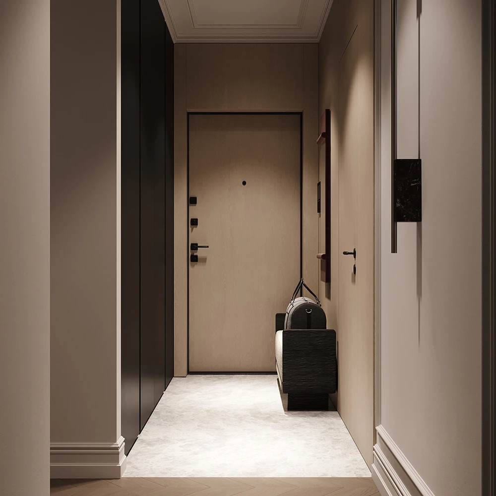 Scène 3D d'intérieur d'appartement moderne
