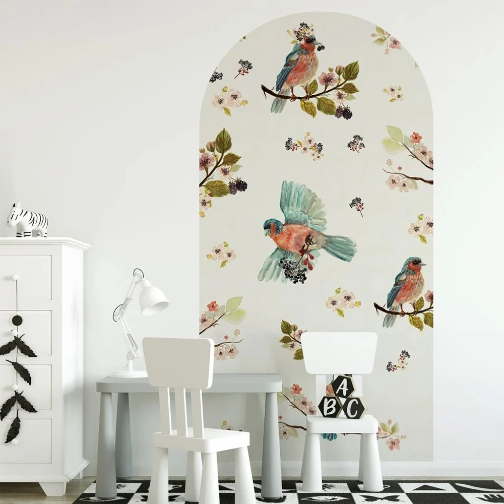 Tapete Wall Art Uccello Cantante Cream arc (2)