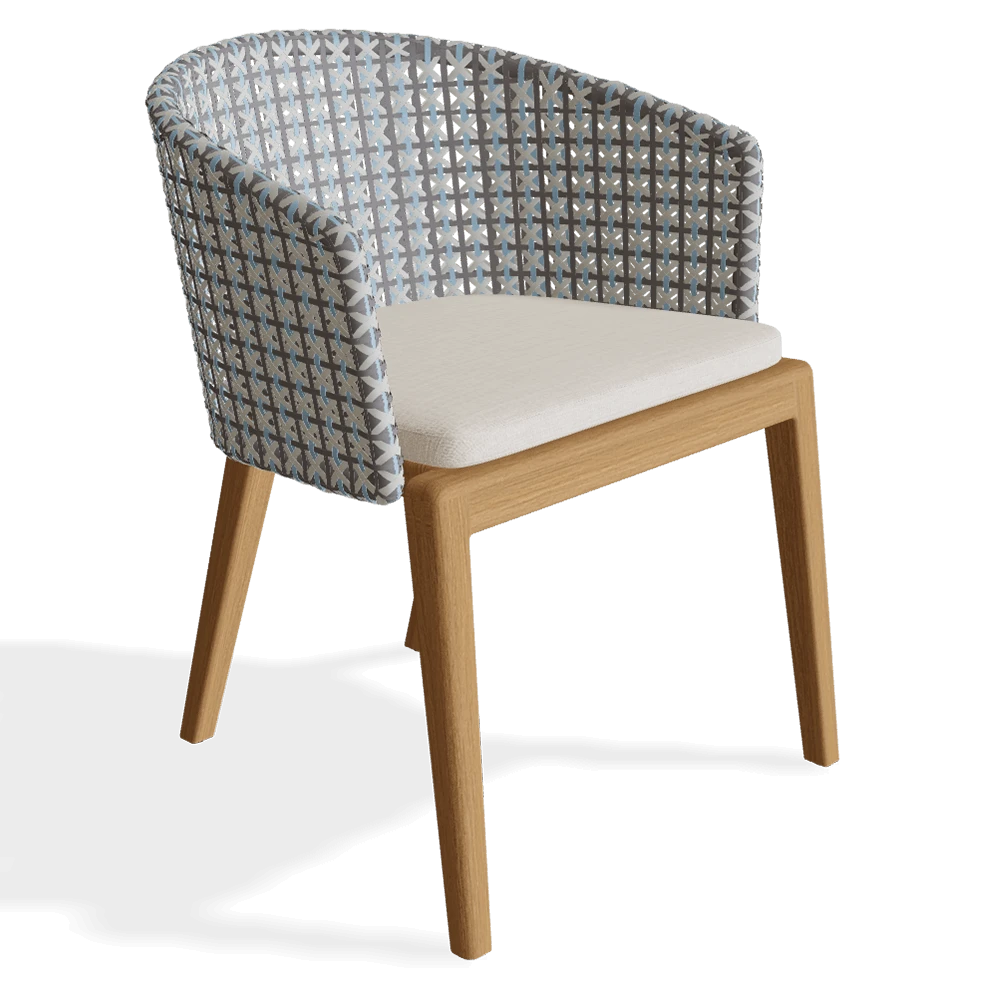 Armchair Calypso teak & Kris Kross woven back