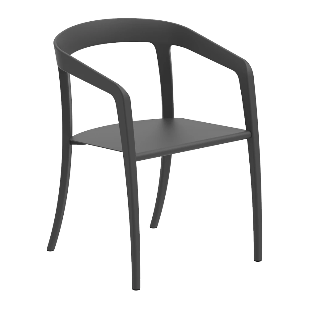 Armchair Jive coated alu, olefin fiber & teak