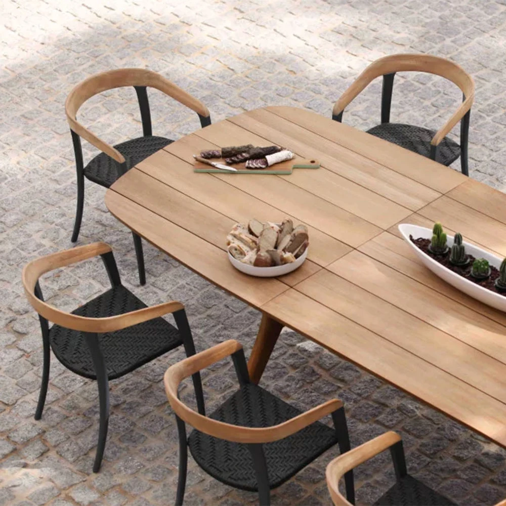 Armchair Jive coated alu, olefin fiber & teak (2)