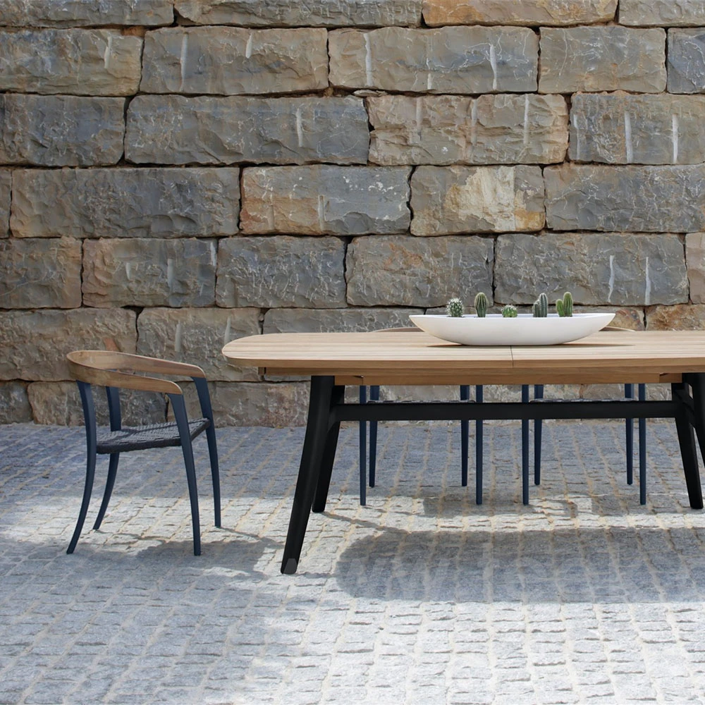 Armchair Jive coated alu, olefin fiber & teak (4)