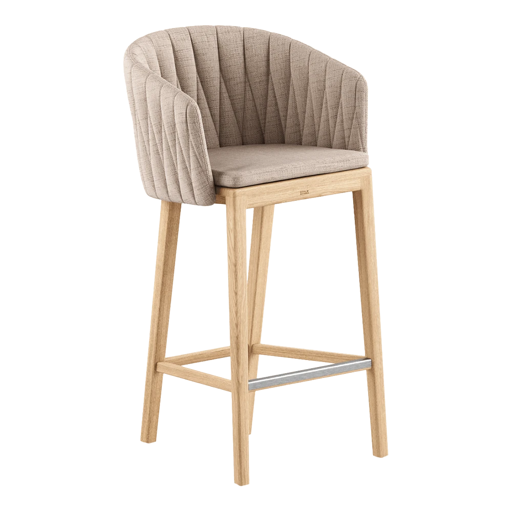 Bar Chair Calypso teak & upholsteryCalypso bar chair teak & upholstery