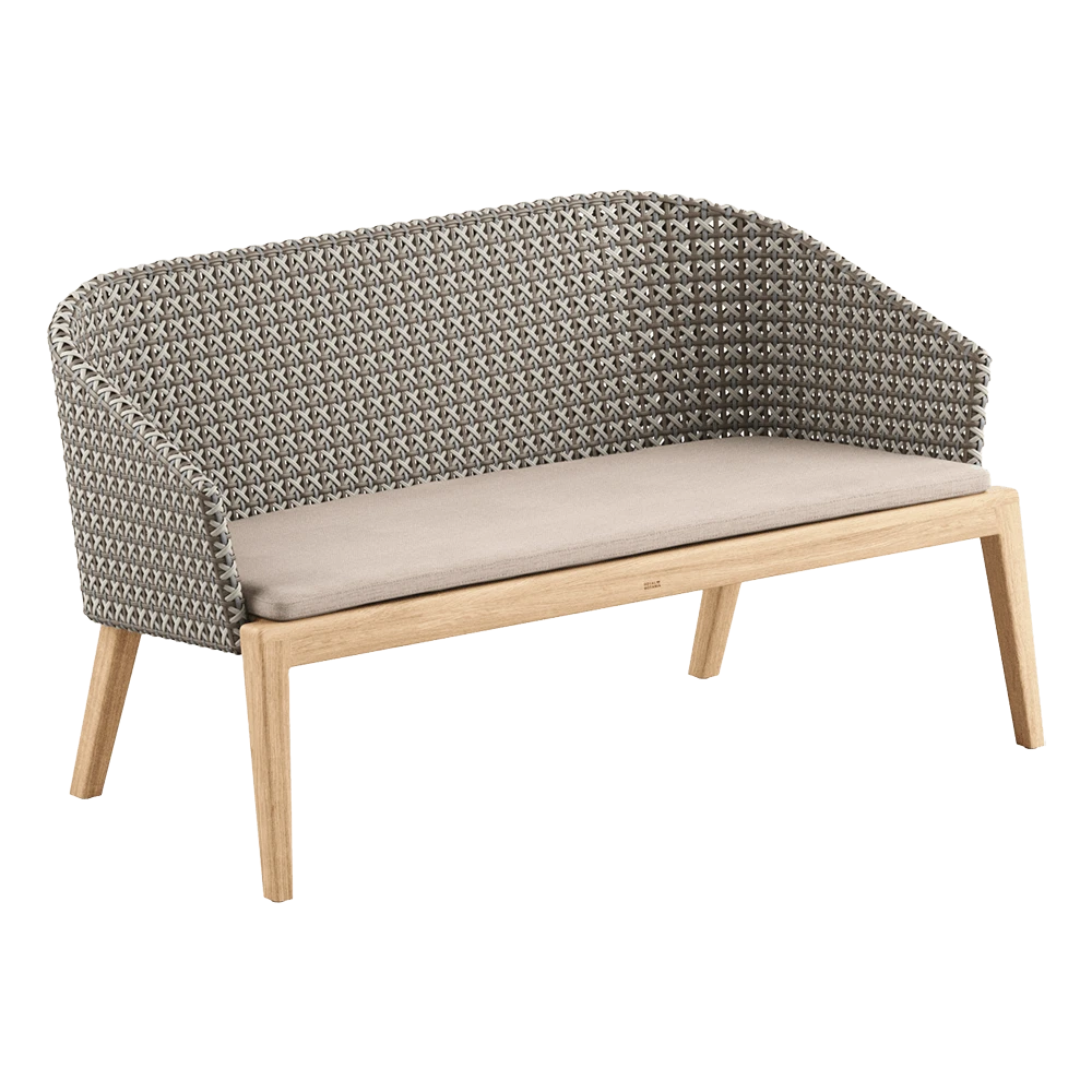 Bench Calypso 135 teak & Kris Kross woven back
