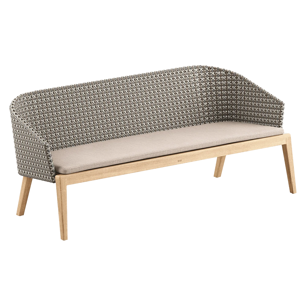 Bench Calypso 175 teak & Kris Kross woven back