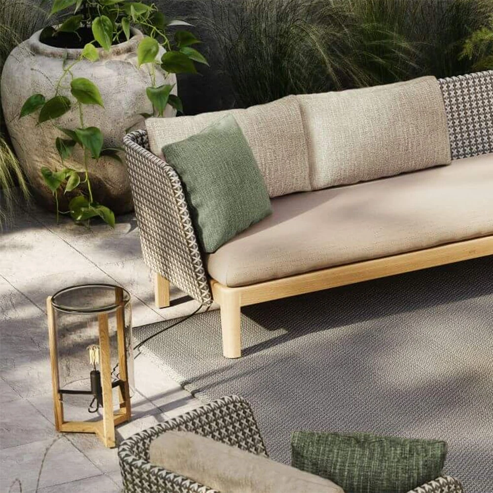 Bench Calypso 175 teak & Kris Kross woven back (2)