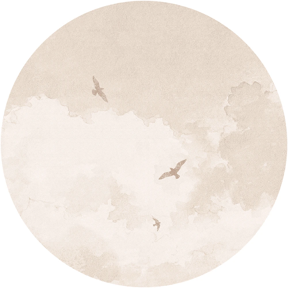 Papier peint Wall Art Golden Birds circle