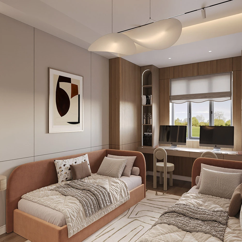 Modern Children's Bedroom Interior 3D Scene (4)